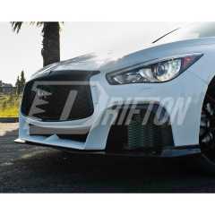 Project Black S Concept Style Partial Carbon Fiber Front Bumper For Infiniti Q50 2013-2024