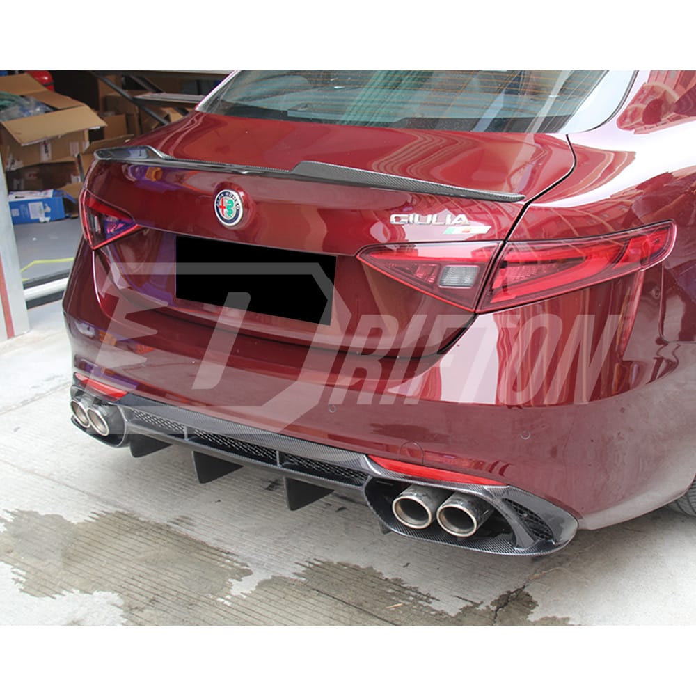 A Style Carbon Fiber Rear Diffuser For Alfa Romeo Giulia Base Ti 2016-2023