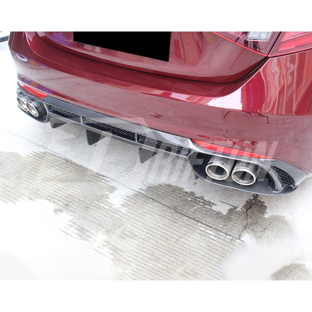 A Style Carbon Fiber Rear Diffuser For Alfa Romeo Giulia Base Ti 2016-2023