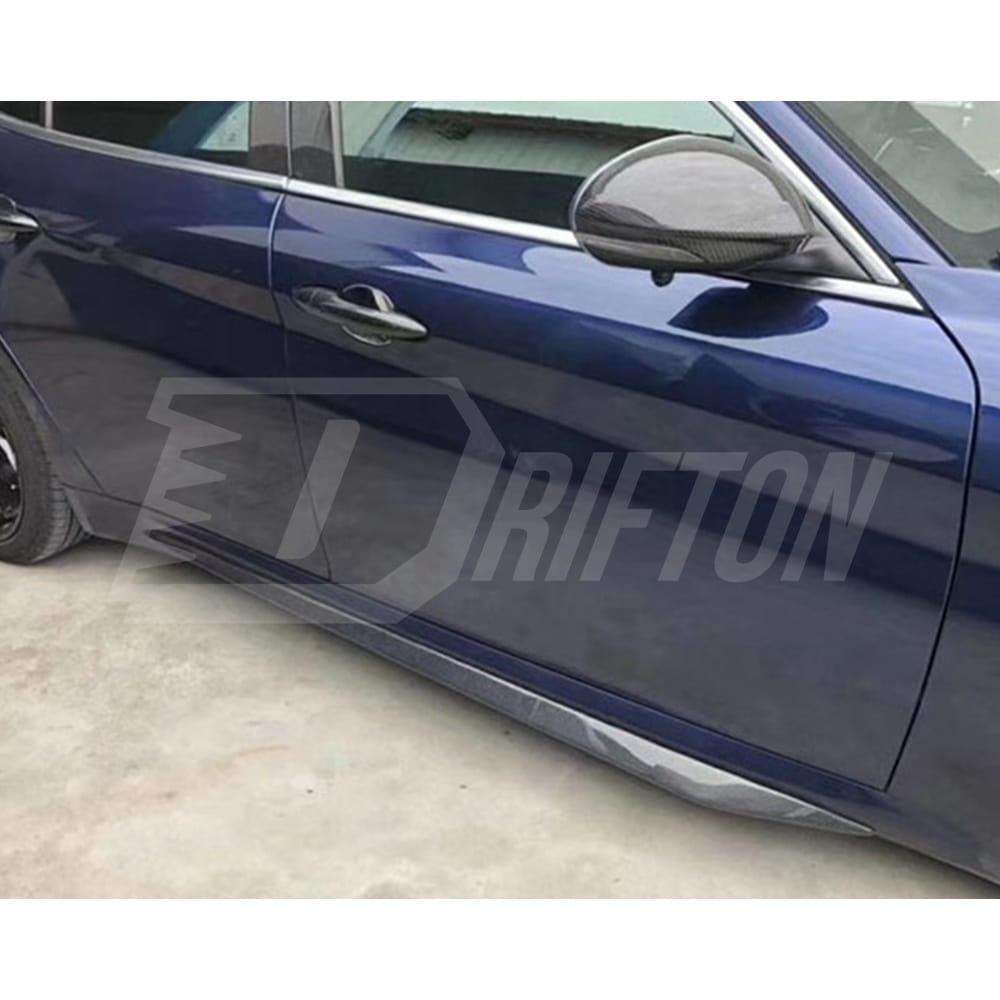 Quadrifoglio Style Carbon Fiber Side Skirt Trim For Alfa Romeo Giulia 2016-2023