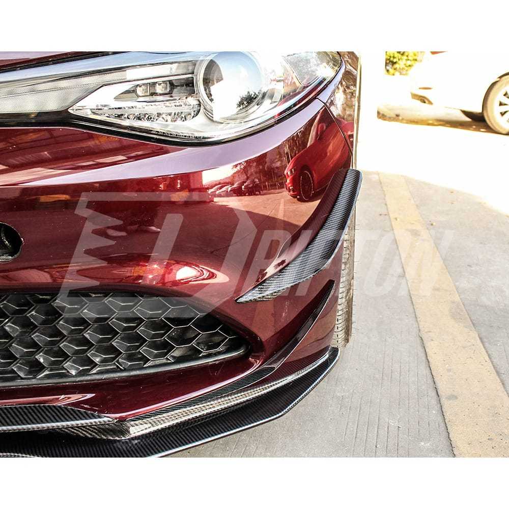 Carbon Fiber Front Bumper Canards For Alfa Romeo Giulia Base Ti 2016-2023