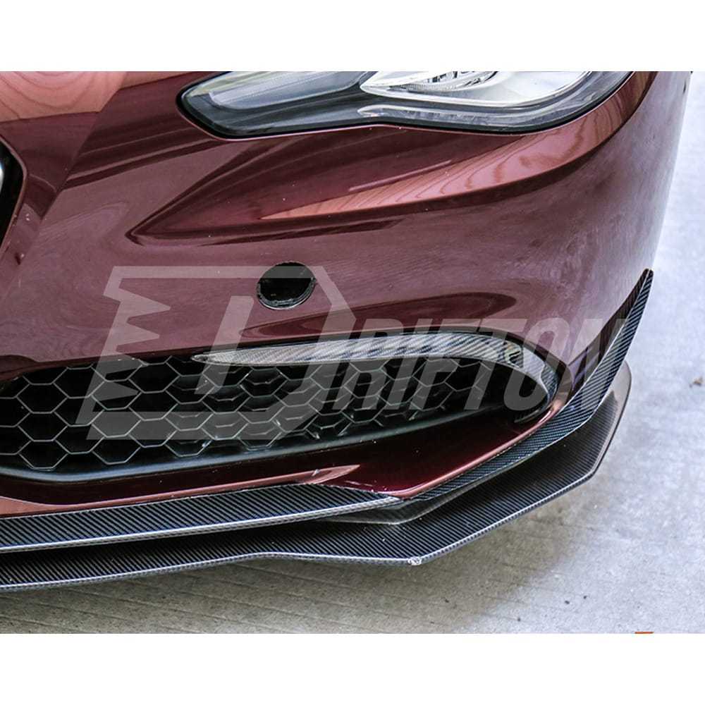 Carbon Fiber Front Bumper Canards For Alfa Romeo Giulia Base Ti 2016-2023