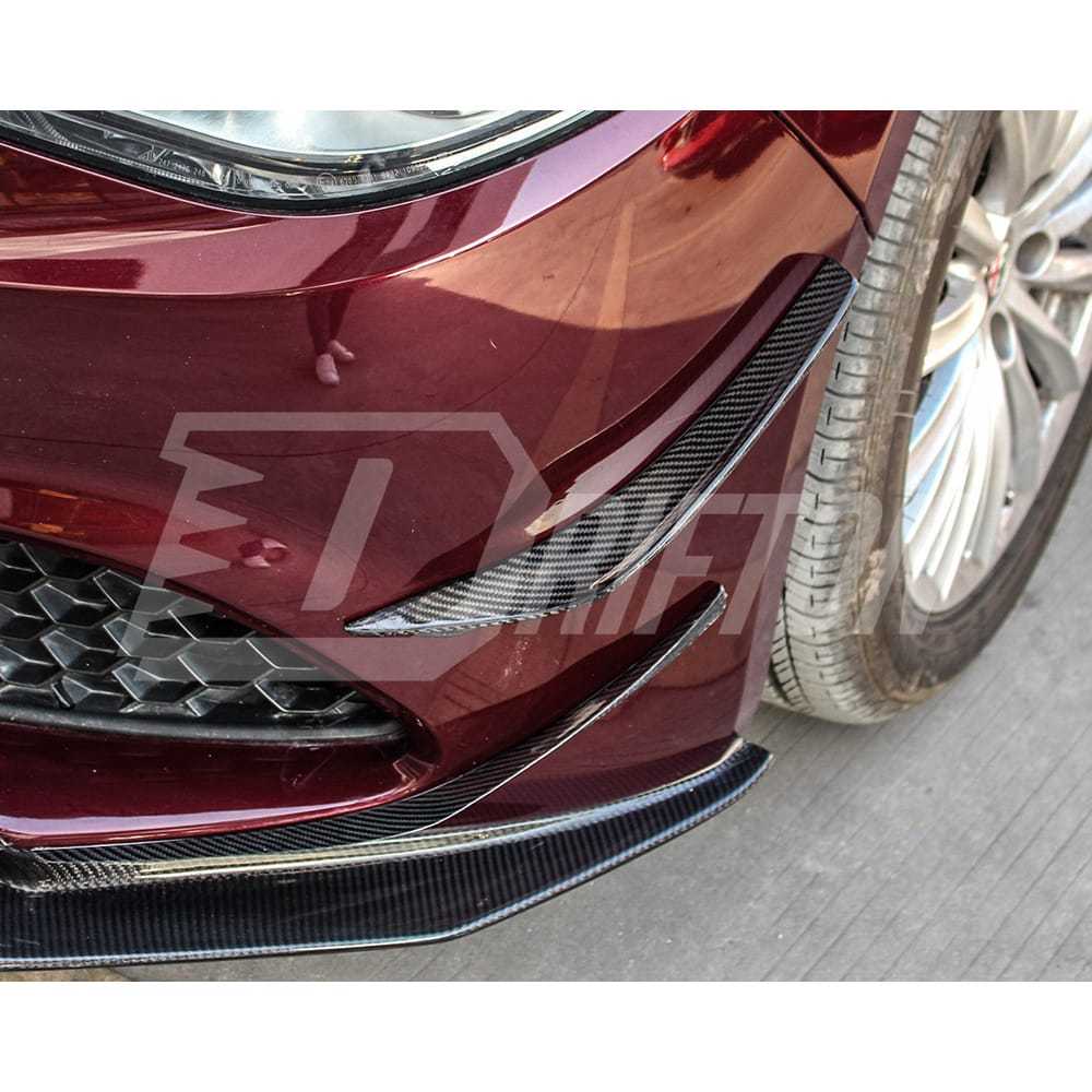 Carbon Fiber Front Bumper Canards For Alfa Romeo Giulia Base Ti 2016-2023