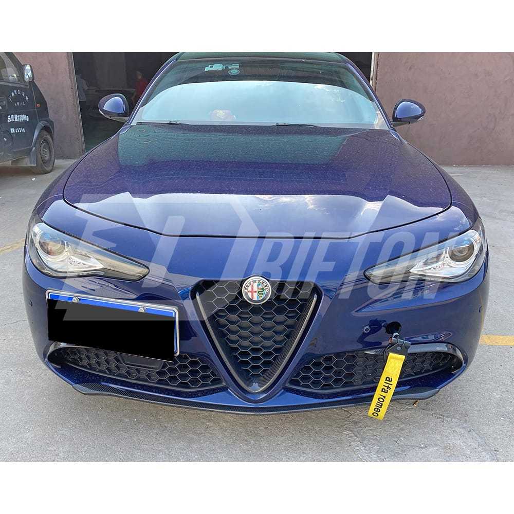 B Style Carbon Fiber Front Bumper Vent Trim For Alfa Romeo Giulia Base Ti 2016-2023