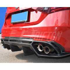 Quadrifoglio Style Carbon Fiber Rear Diffuser For Alfa Romeo Giulia Sport Milano 2016-2023