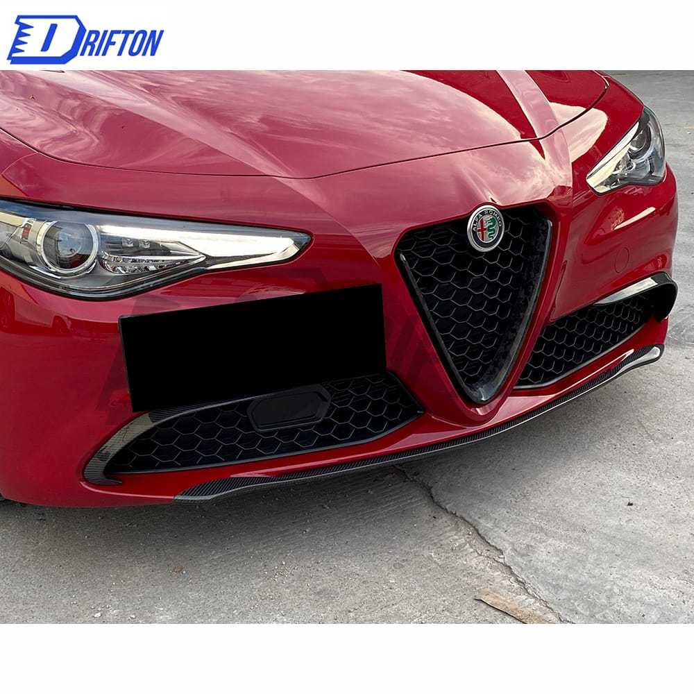 A Style Carbon Fiber Front Lip For Alfa Romeo Giulia Base Ti 2016-2023