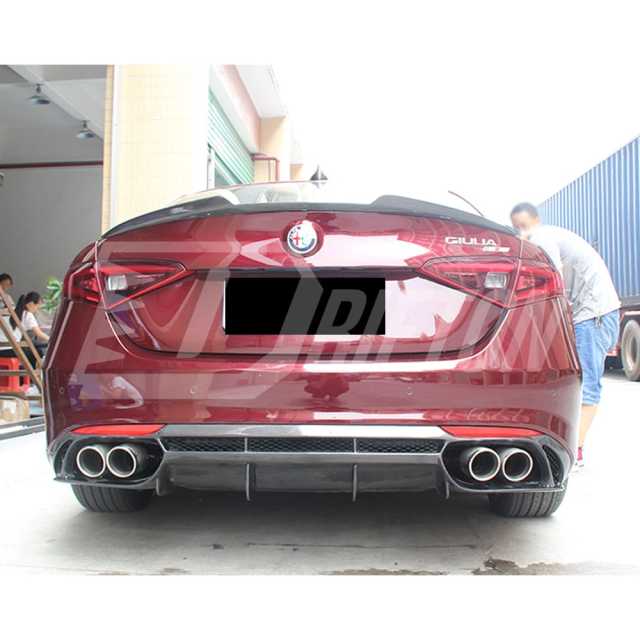 A Style Carbon Fiber Rear Diffuser For Alfa Romeo Giulia Base Ti 2016-2023