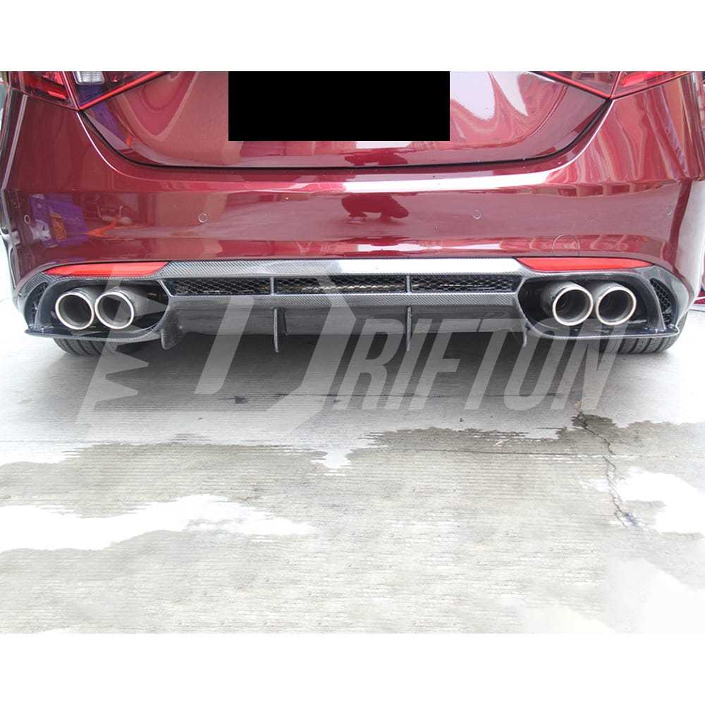 A Style Carbon Fiber Rear Diffuser For Alfa Romeo Giulia Base Ti 2016-2023