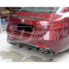 A Style Carbon Fiber Rear Diffuser For Alfa Romeo Giulia Base Ti 2016-2023