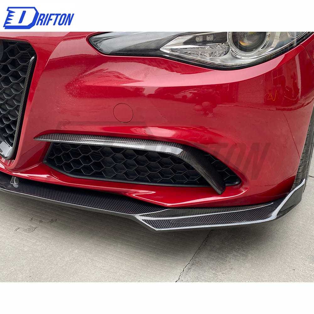 C Style Carbon Fiber Front Lip For Alfa Romeo Giulia Base Ti 2016-2023