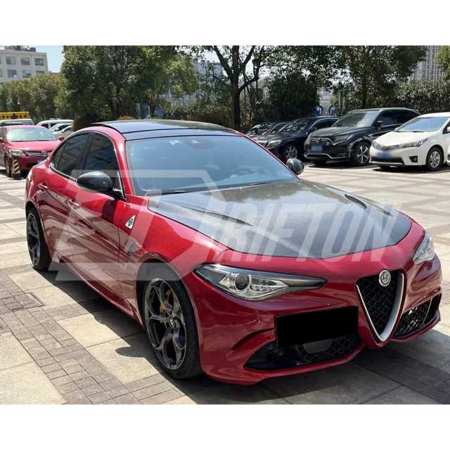 Quadrifoglio Style Carbon Fiber Hood For Alfa Romeo Giulia & Quadrifoglio 2016-2023