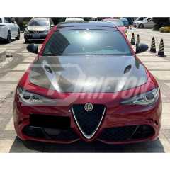 Quadrifoglio Style Carbon Fiber Hood For Alfa Romeo Giulia & Quadrifoglio 2016-2023