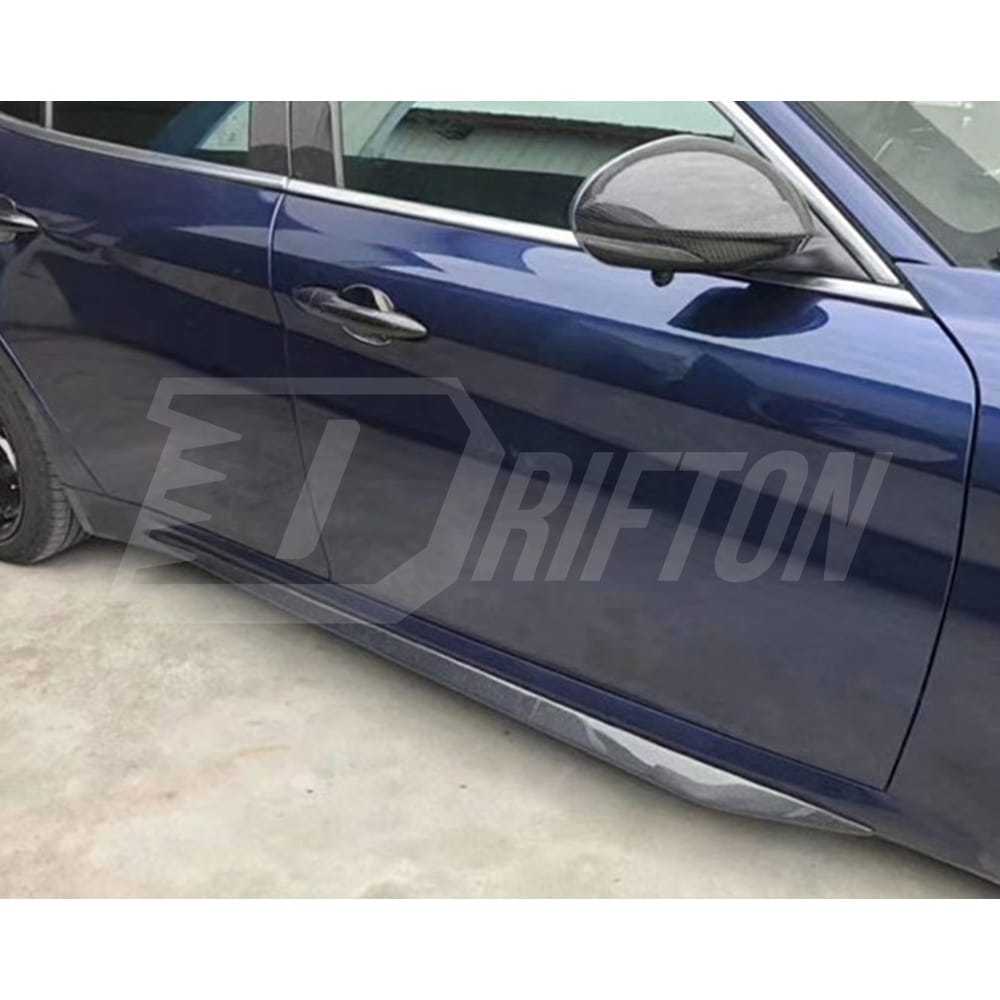 Quadrifoglio Style Carbon Fiber Side Skirt Trim For Alfa Romeo Giulia 2016-2023