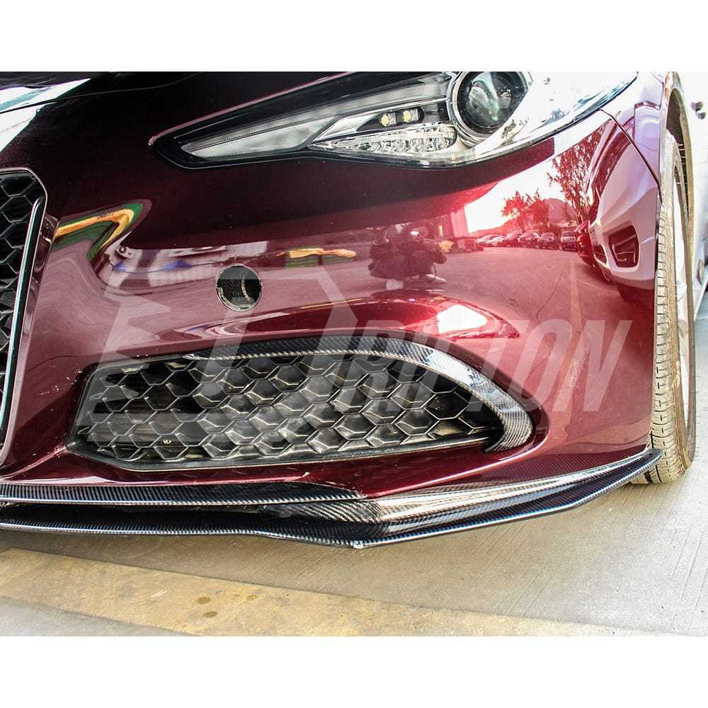 B Style Carbon Fiber Front Bumper Vent Trim For Alfa Romeo Giulia Base Ti 2016-2023