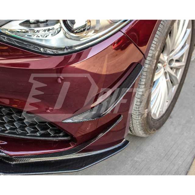 B Style Carbon Fiber Front Bumper Canards For Alfa Romeo Giulia Base Ti 2016-2023