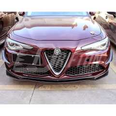 B Style Carbon Fiber Front Bumper Canards For Alfa Romeo Giulia Base Ti 2016-2023