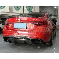 Quadrifoglio Style Carbon Fiber Rear Diffuser For Alfa Romeo Giulia Sport Milano 2016-2023