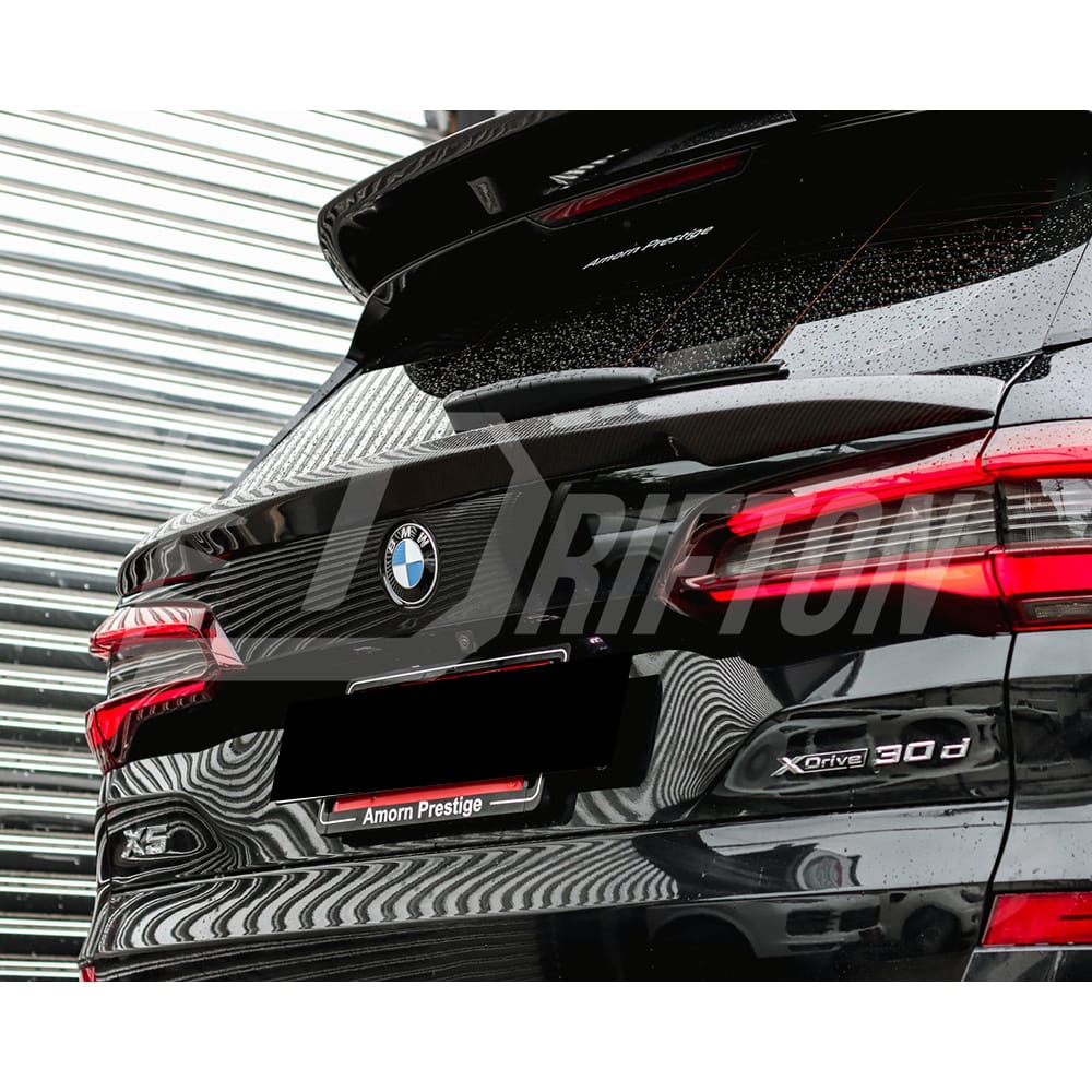 Black Knight Style Carbon Fiber Rear Spoiler For BMW X5 G05 2019-2023