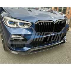 Black Knight Style Carbon Fiber Front Lip For BMW X5 G05 2019-2023