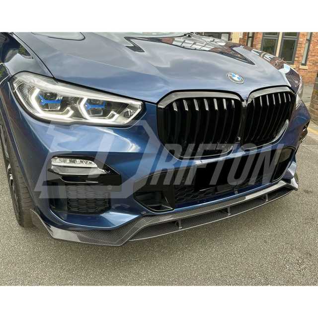 Black Knight Style Carbon Fiber Front Lip For BMW X5 G05 2019-2023