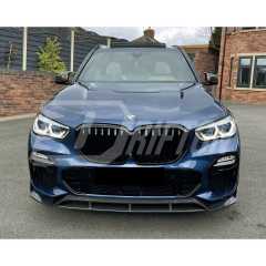 Black Knight Style Carbon Fiber Front Lip For BMW X5 G05 2019-2023