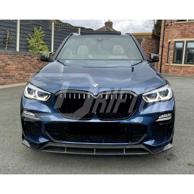 Black Knight Style Carbon Fiber Front Lip For BMW X5 G05 2019-2023
