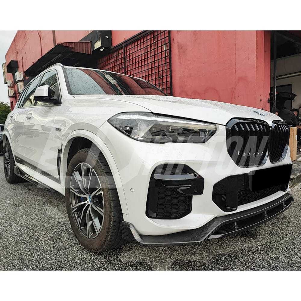 Black Knight Style Carbon Fiber Front Lip For BMW X5 G05 2019-2023