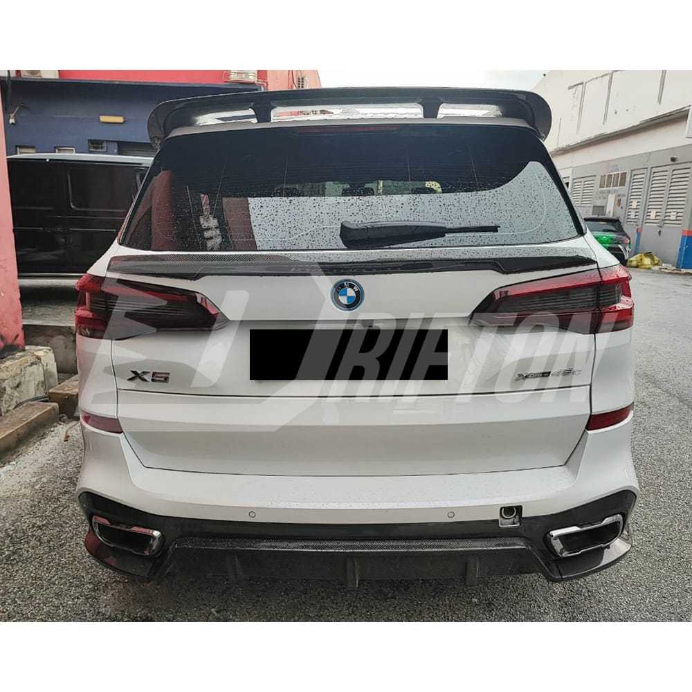 Black Knight Style Carbon Fiber Rear Spoiler For BMW X5 G05 2019-2023