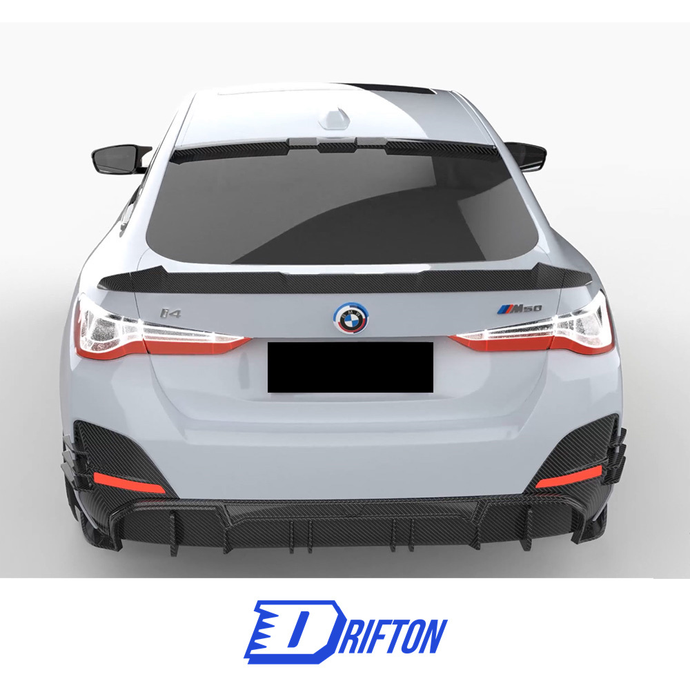 M Style Dry Carbon Fiber Rear Canards For BMW i4 2021-2024