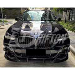 TAKD Style Dry Carbon Fiber Front Bumper Air Intake Vent Cover Trim For BMW X5 G05 2019-2023