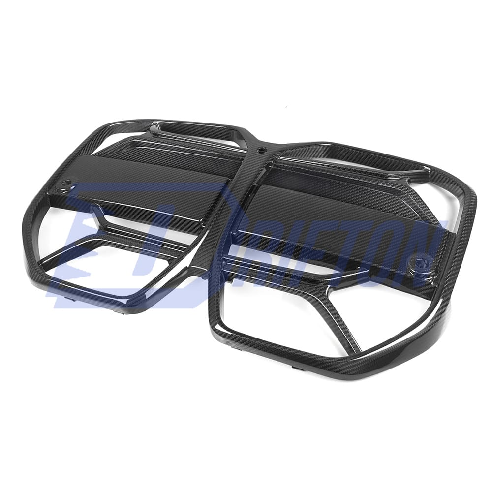 CSL Style Dry Carbon Fiber Front Bumper Grille For BMW i4 2021-2024