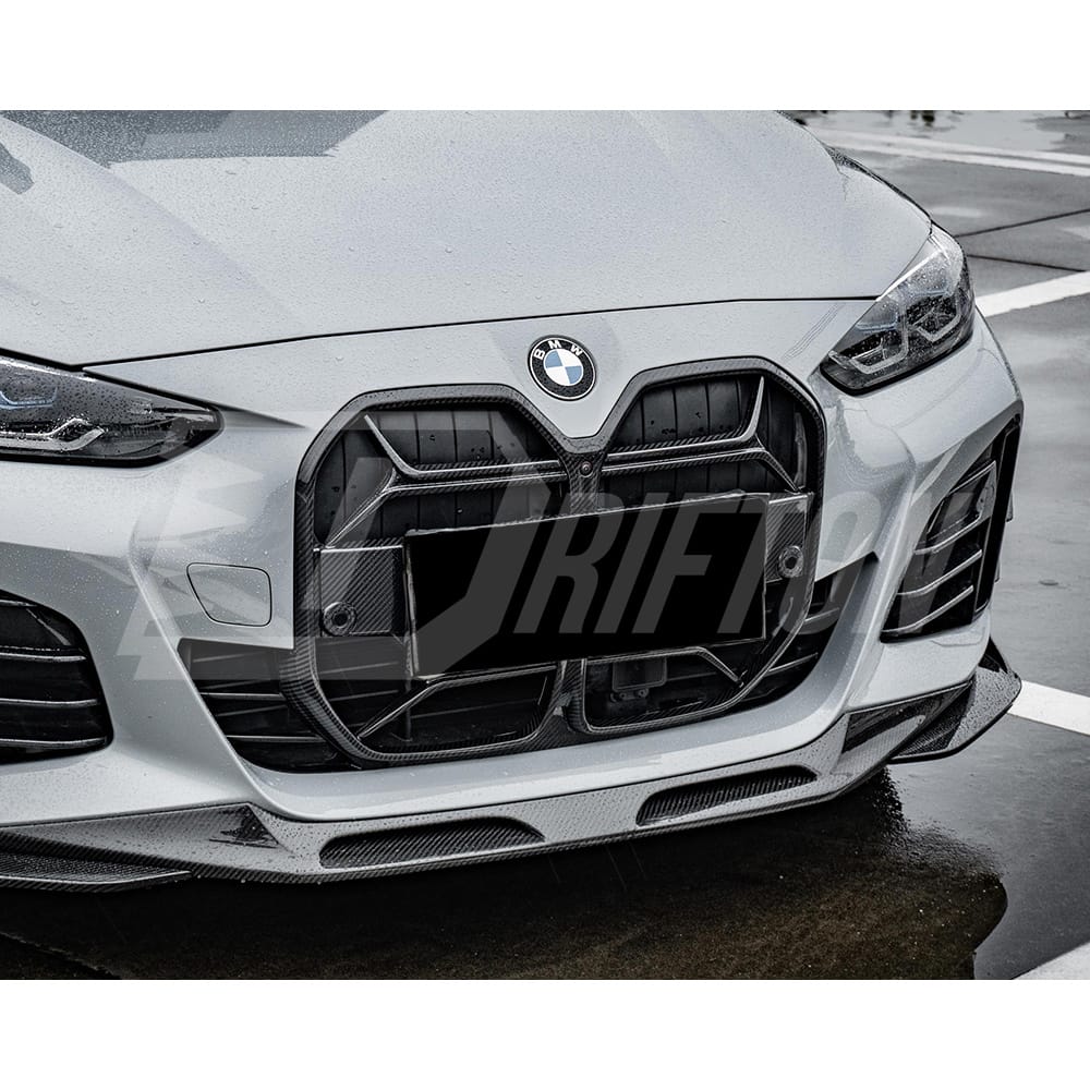 CSL Style Dry Carbon Fiber Front Bumper Grille For BMW i4 2021-2024