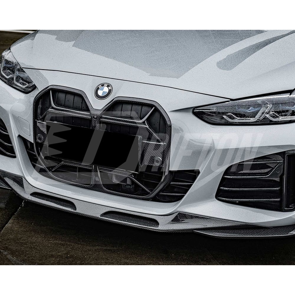 CSL Style Dry Carbon Fiber Front Bumper Grille For BMW i4 2021-2024