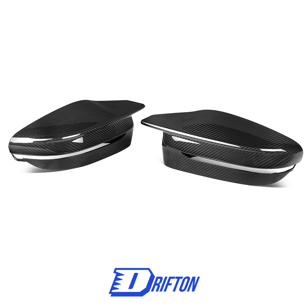M4 Style Dry Carbon Fiber Replacement Mirror Cover For BMW i4 2021-2024