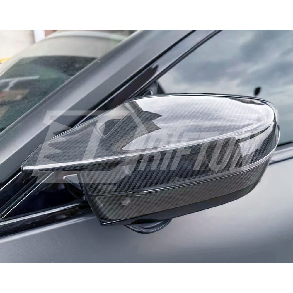 M4 Style Dry Carbon Fiber Replacement Mirror Cover For BMW i4 2021-2024