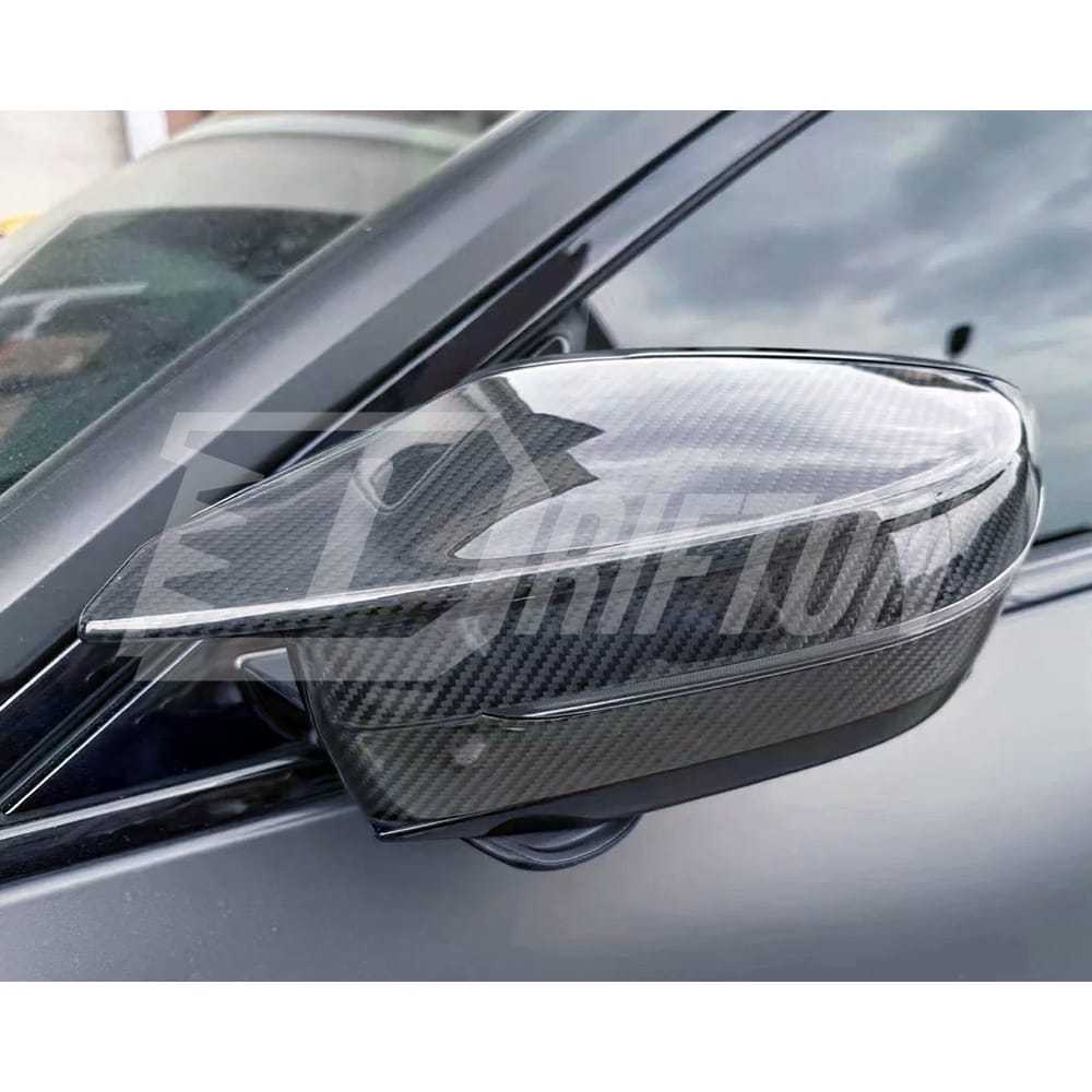 M4 Style Dry Carbon Fiber Replacement Mirror Cover For BMW i4 2021-2024