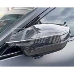 M4 Style Dry Carbon Fiber Replacement Mirror Cover For BMW i4 2021-2024