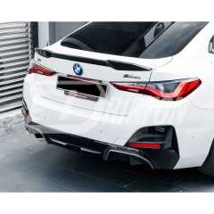 MP Style Dry Carbon Fiber Rear Trunk Spoiler Wing For BMW i4 2021-2024