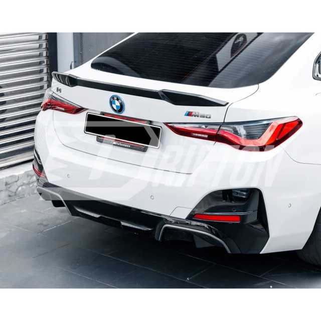 MP Style Dry Carbon Fiber Rear Trunk Spoiler Wing For BMW i4 2021-2024