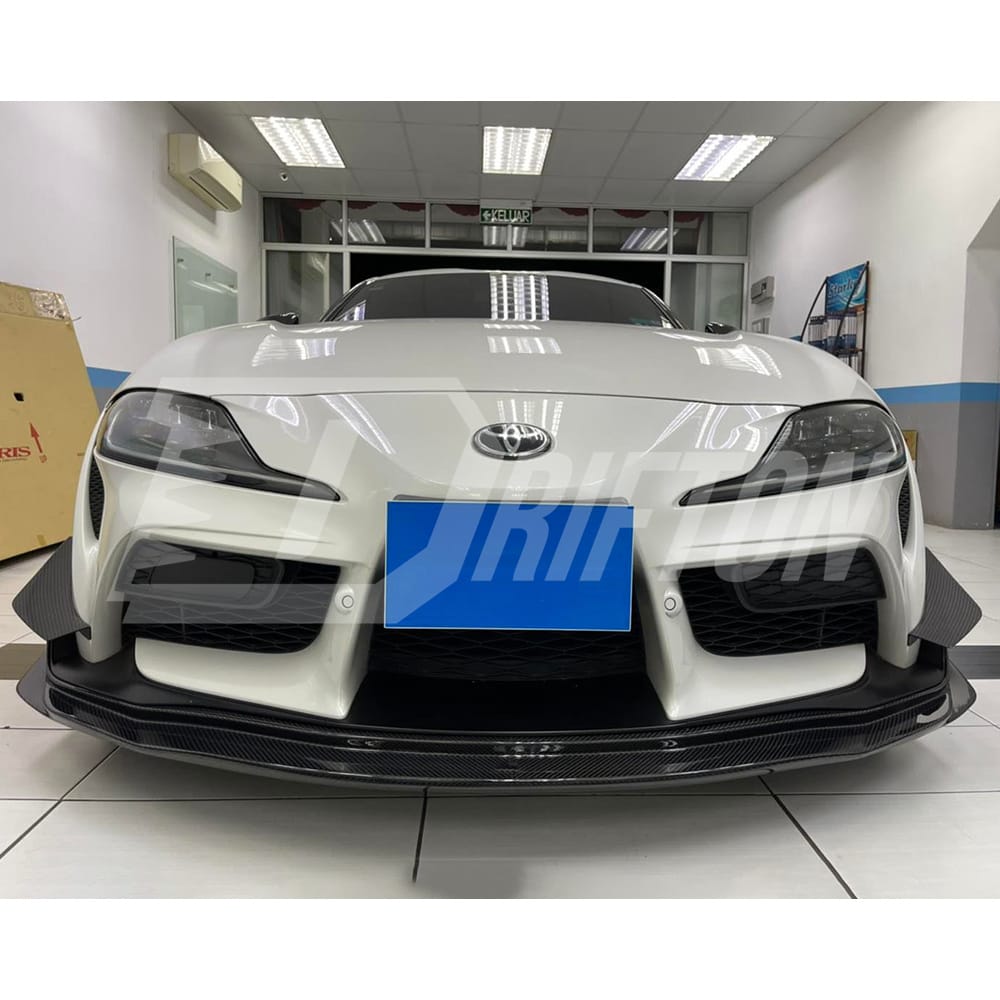 Varis Style Carbon Fiber Front Bumper Canards For Toyota Supra MK5 A90 A91 GR 2019-2024