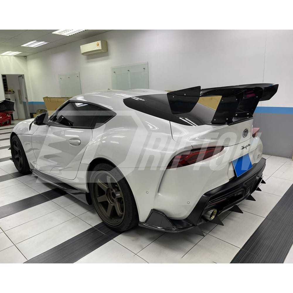 Varis Style Carbon Fiber Bumper Rear Diffuser With Fins For Toyota Supra MK5 A90 A91 GR 2019-2024