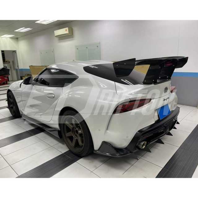 Varis Style Carbon Fiber Bumper Rear Diffuser With Fins For Toyota Supra MK5 A90 A91 GR 2019-2024