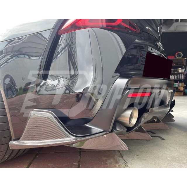 Varis Style Carbon Fiber Bumper Rear Diffuser With Fins For Toyota Supra MK5 A90 A91 GR 2019-2024