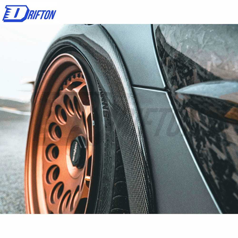 Artisan Style Carbon Fiber Wide Fender Flare Wheel Trim 8 Pcs For Toyota Supra MK5 A90 A91 GR 2019-2024