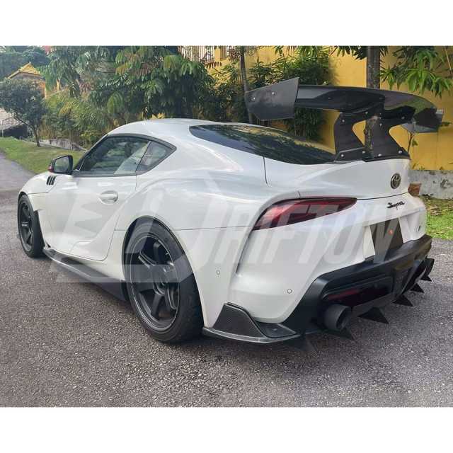 Varis Style Carbon Fiber Bumper Rear Diffuser With Fins For Toyota Supra MK5 A90 A91 GR 2019-2024