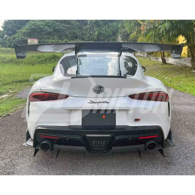 Varis Style Carbon Fiber Bumper Rear Diffuser With Fins For Toyota Supra MK5 A90 A91 GR 2019-2024