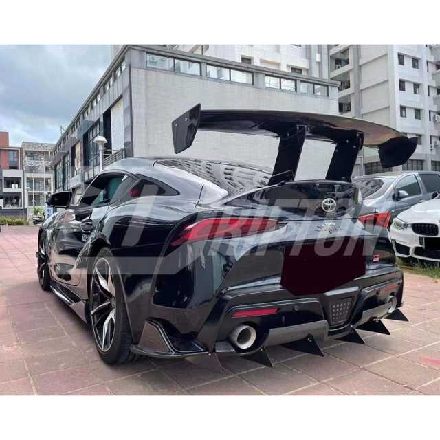 Varis Style Carbon Fiber Bumper Rear Diffuser With Fins For Toyota Supra MK5 A90 A91 GR 2019-2024