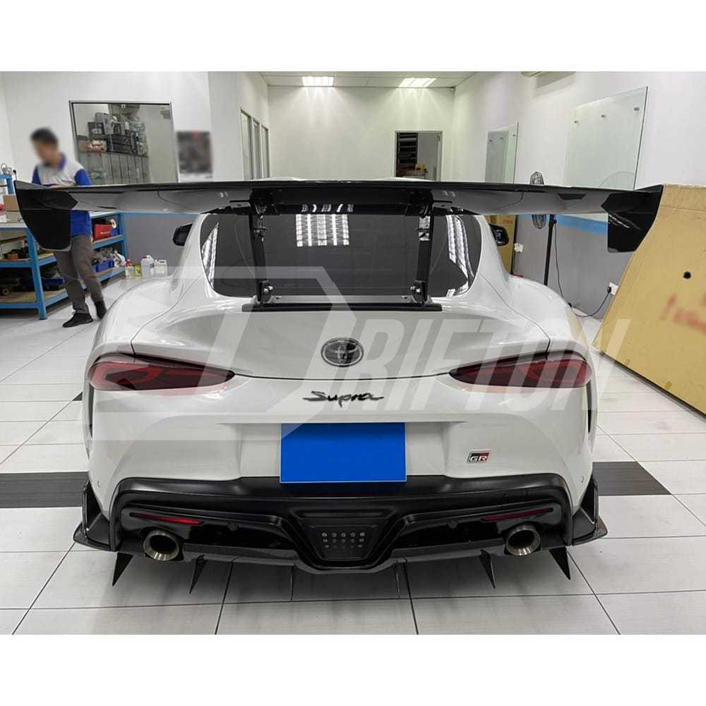 Varis Style Carbon Fiber Bumper Rear Diffuser With Fins For Toyota Supra MK5 A90 A91 GR 2019-2024