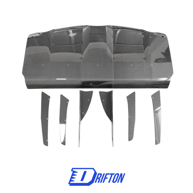 Varis Style Carbon Fiber Bumper Rear Diffuser With Fins For Toyota Supra MK5 A90 A91 GR 2019-2024