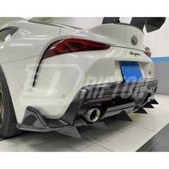 Varis Style Carbon Fiber Bumper Rear Diffuser With Fins For Toyota Supra MK5 A90 A91 GR 2019-2024